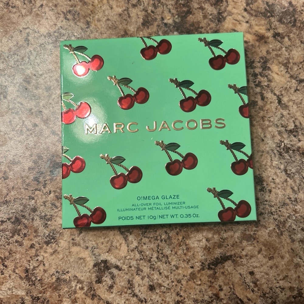 Marc Jacobs Mint Green Cherry Compact with Red Accents